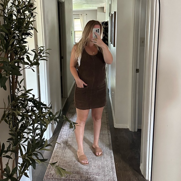 Vintage Corduroy Overall Dress - Picture 2 of 4